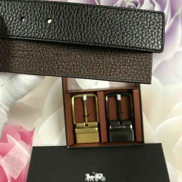 Authentic Coach reversible 38mm leather belt set - Picture 1 of 8